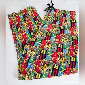 Harry Potter Men's Hogwarts 4 Houses Crest Pajama‎ Pants Size XL